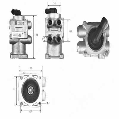 Válvula de travagem LG9704360057 para caminhões SINOTRUK CNHTC 2005- Uma peça de automóvel indispensável