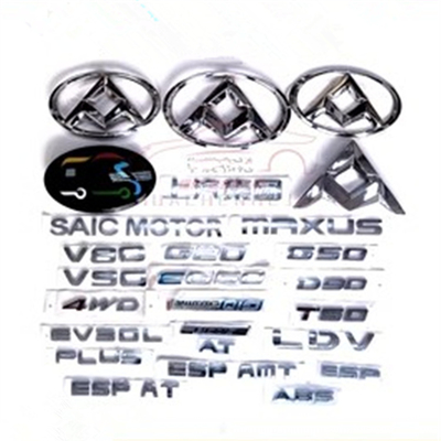 Placa de identificação do símbolo do veículo prateado para o SAIC Maxus V80